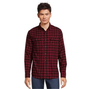George Red & Black Plaid Flannel Shirt
